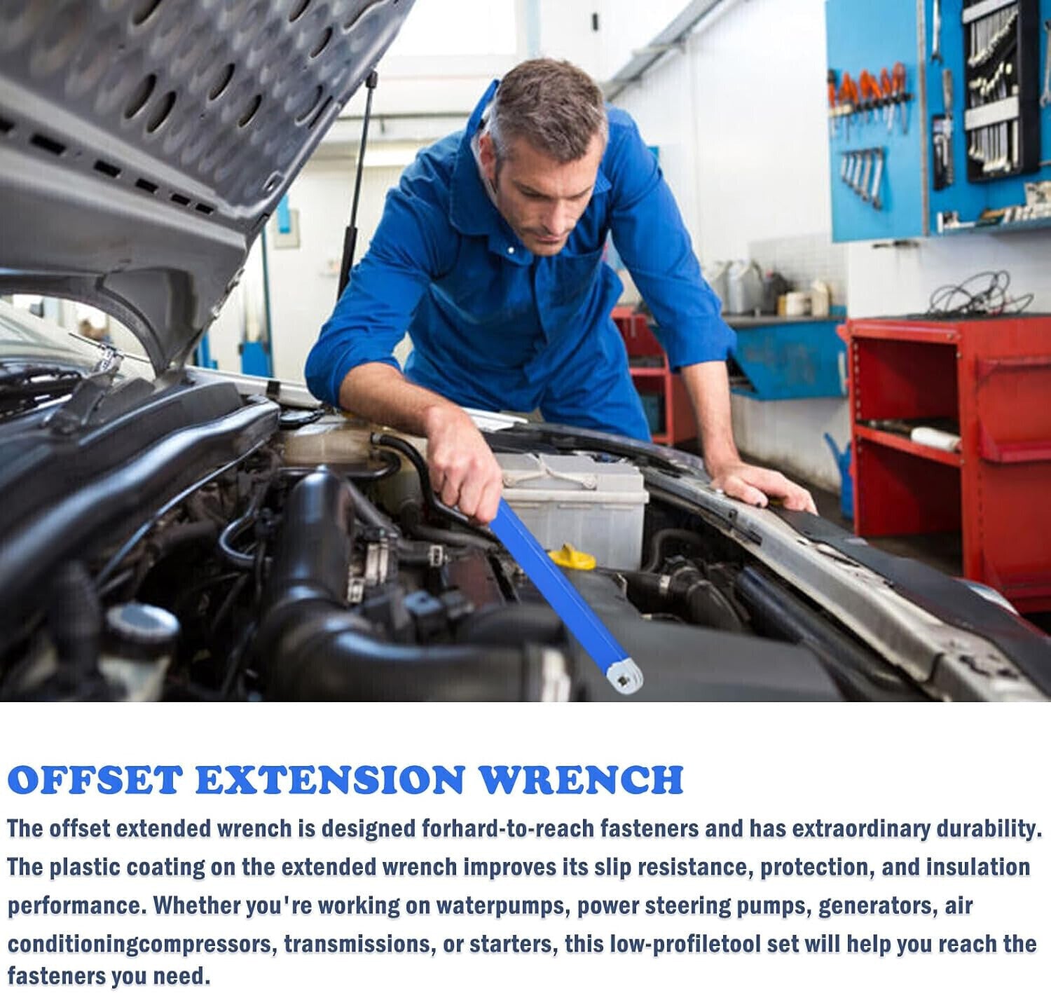 Offset Extension Wrench Set Ratchet Spanner Wrench with Extender Adapter Fast