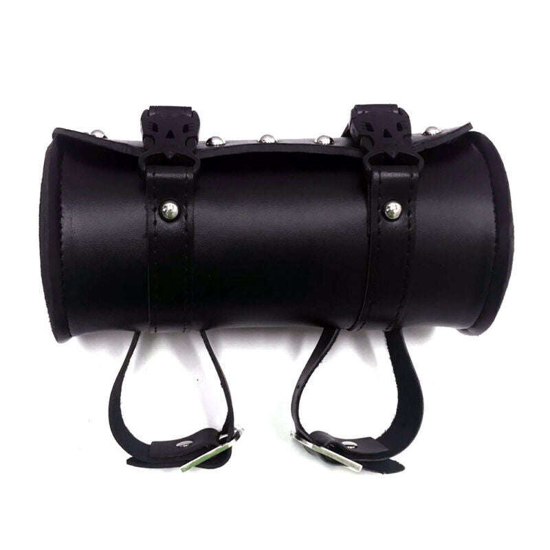 Tool Bag Saddlebag Storage Motorcycle Front Fork Pouch Luggage Handlebar Leather