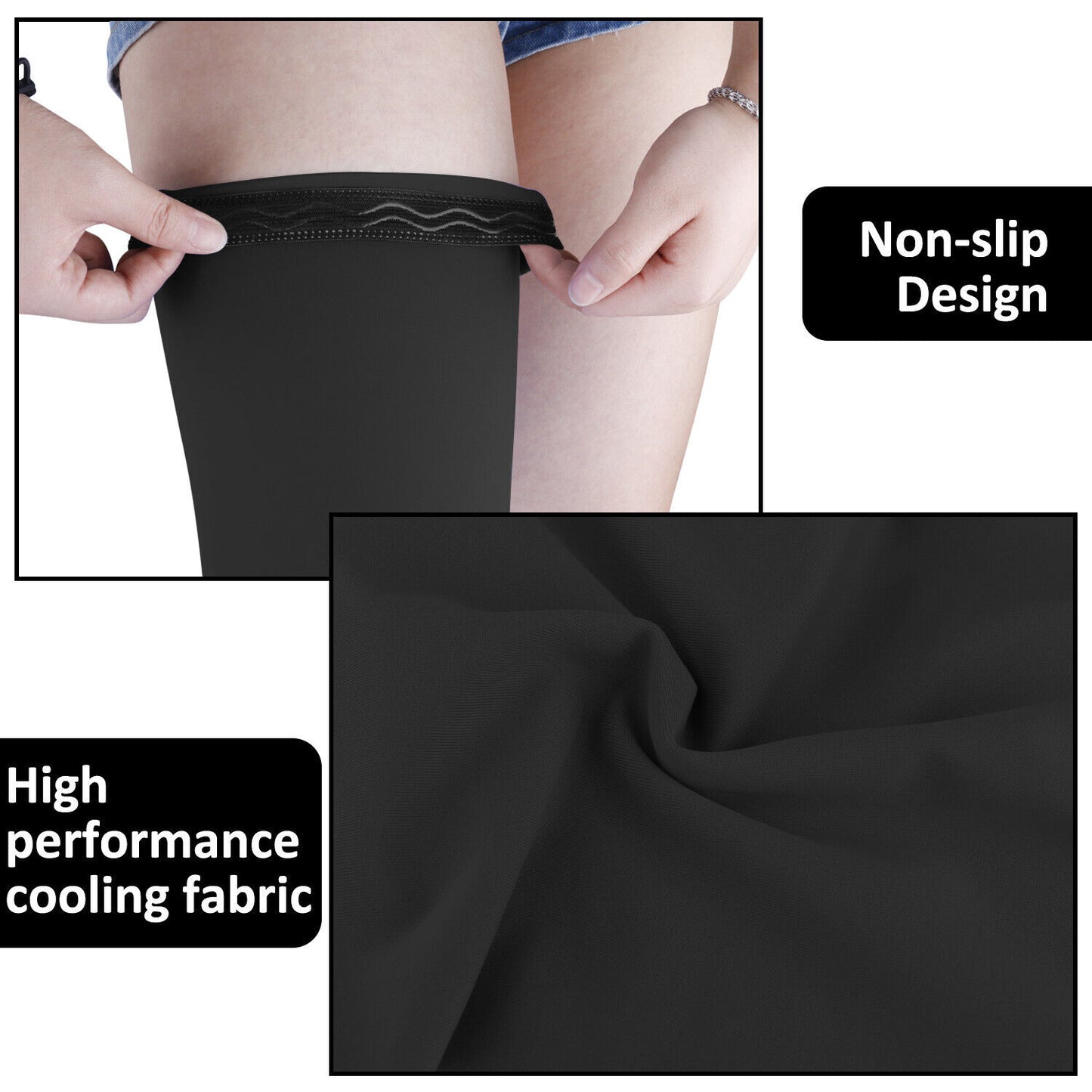 Leg Brace Knee Thigh High Compression Sleeve Socks Stockings 