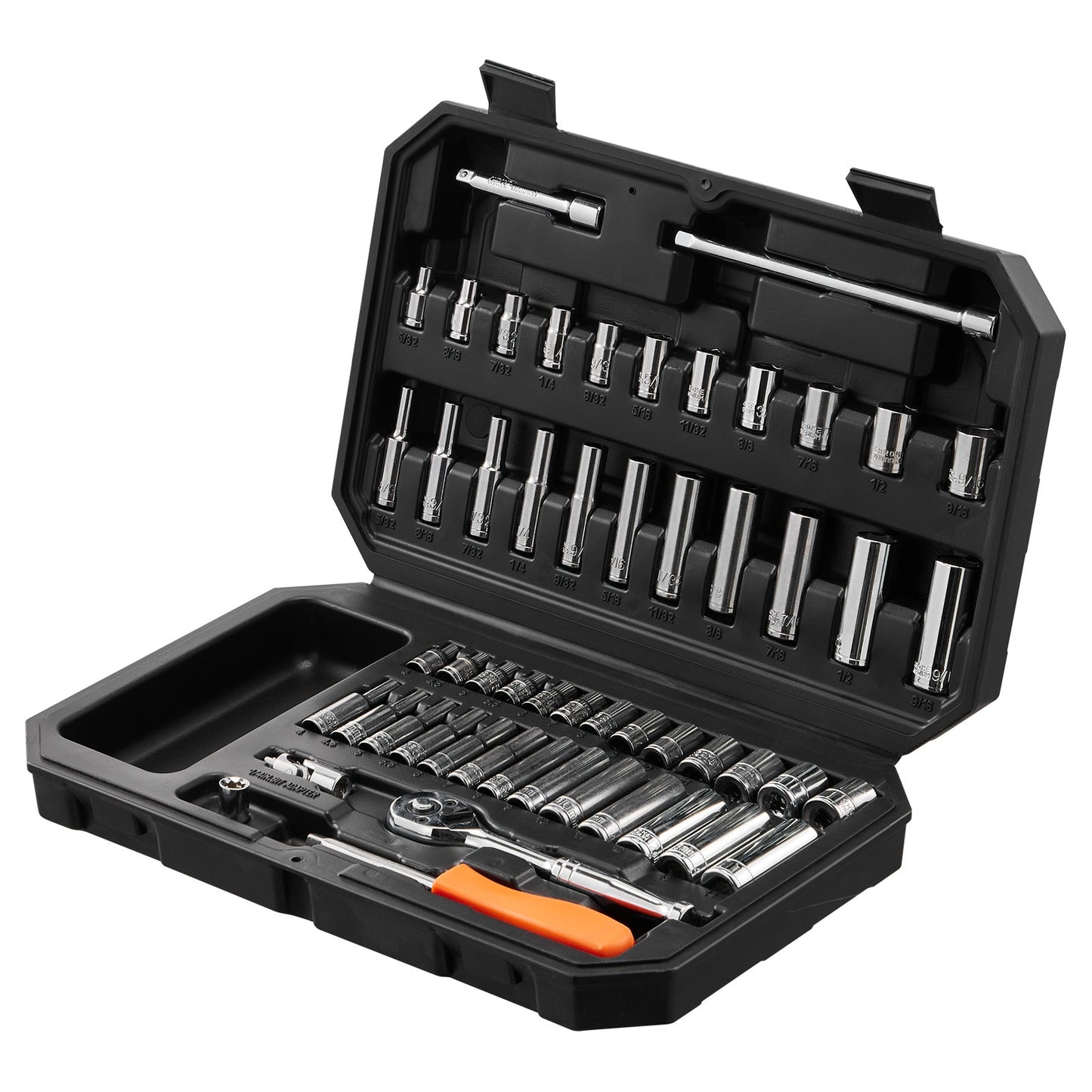 Socket Set 1/4 Inch Drive Socket and Ratchet Set 6-Point 54 Pcs Tool Set