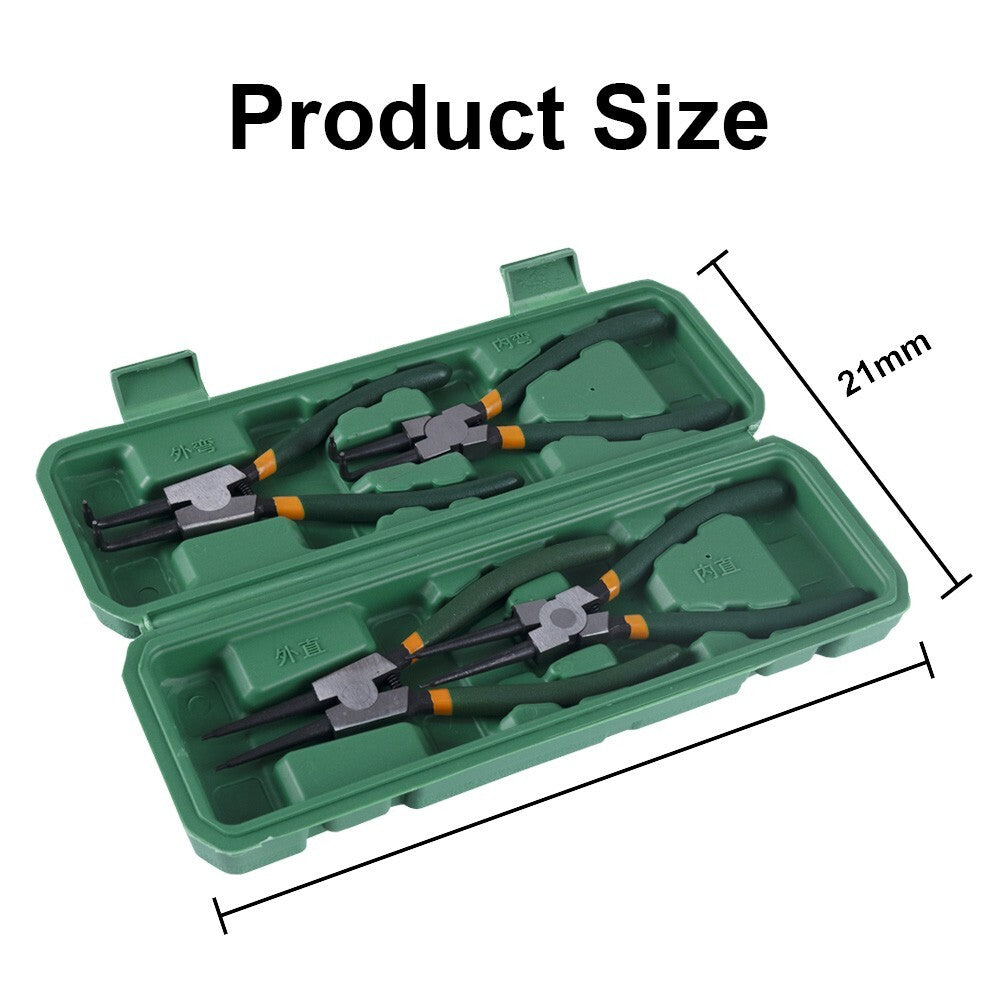 4Pcs 7" Internal/External Snap Ring Pliers Set Heavy Duty Circlip Pliers Kit