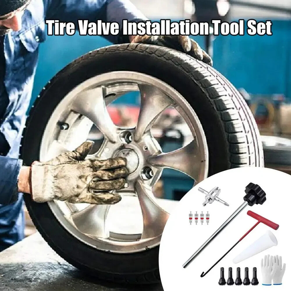 13PCS Valve Stem Tool Kit Tire Installer Tool Valve Remover Tool Quick Change