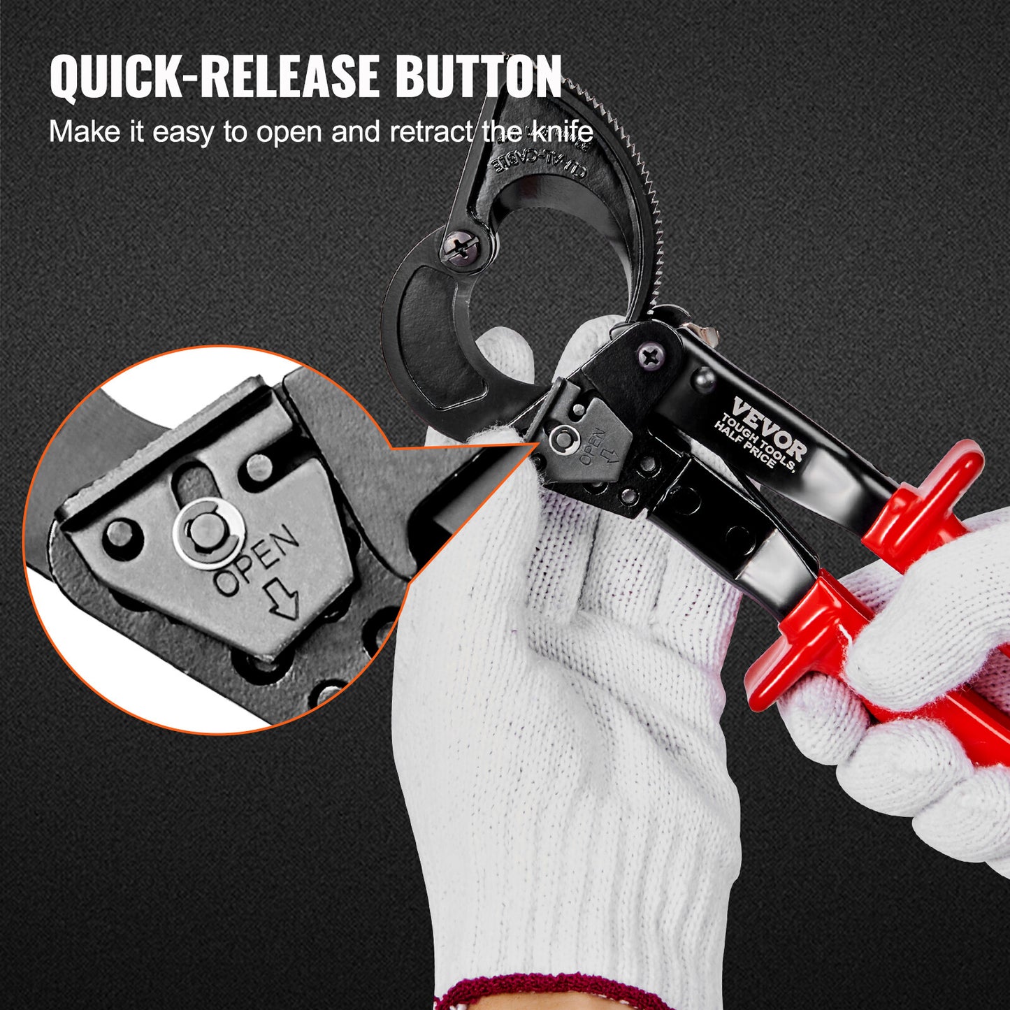 Ratcheting Cable Cutter 10" Ratchet Wire and Cable Cutter Cut to 240Mm²