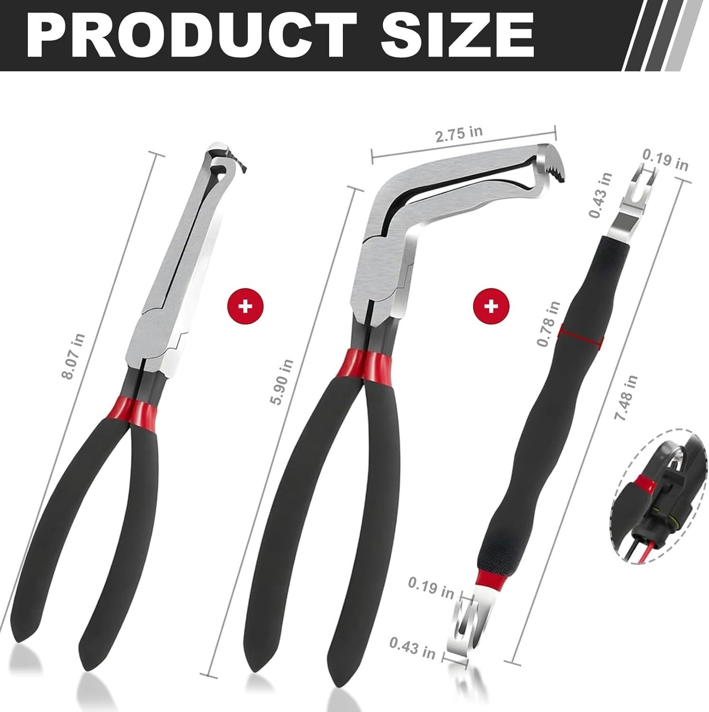 3Pc Electrical Disconnect Pliers 60 Degree Electrical Connector Separator Wiring