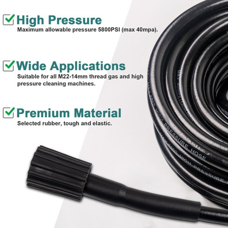 High Pressure Washer Hose 20/50Ft 5800PSI M22-14Mm Power Washer Extension Hose