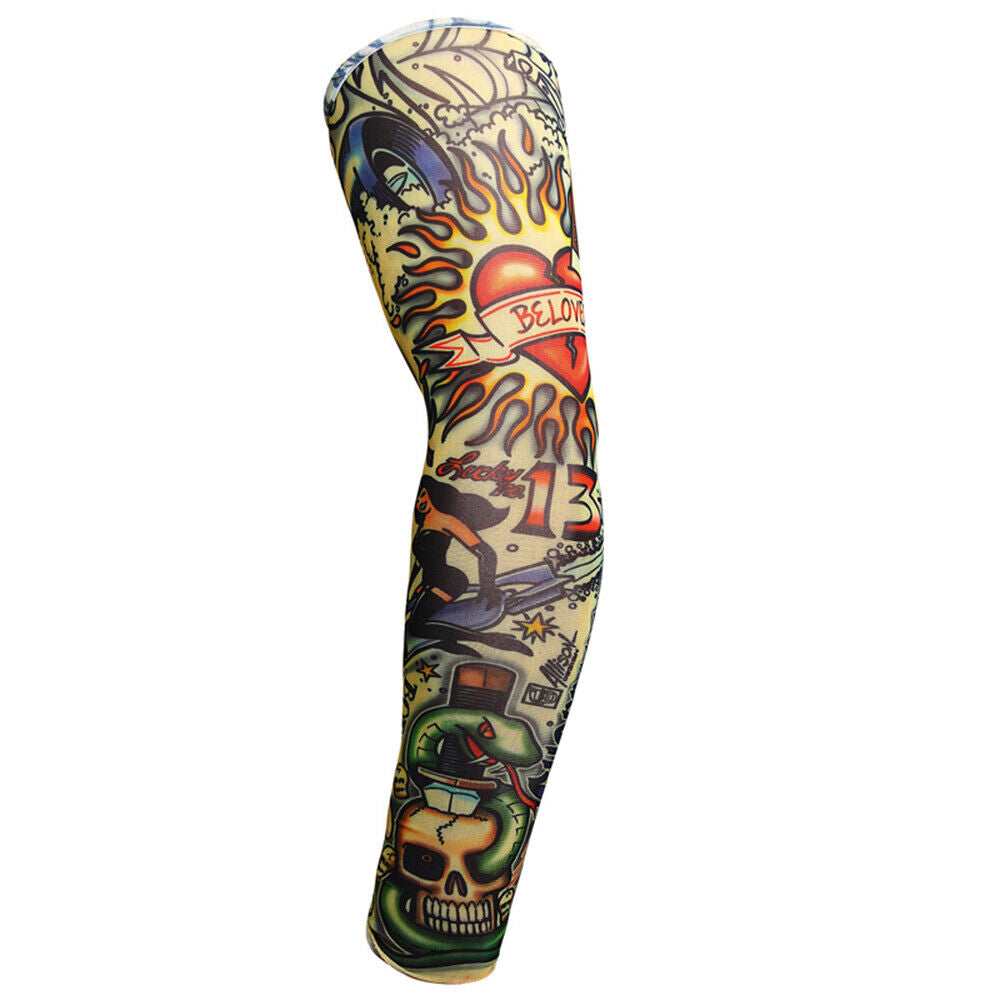 10Pcs Tattoos Cooling Arm Sleeves Cover Basketball Golf Sport UV Sun Protection