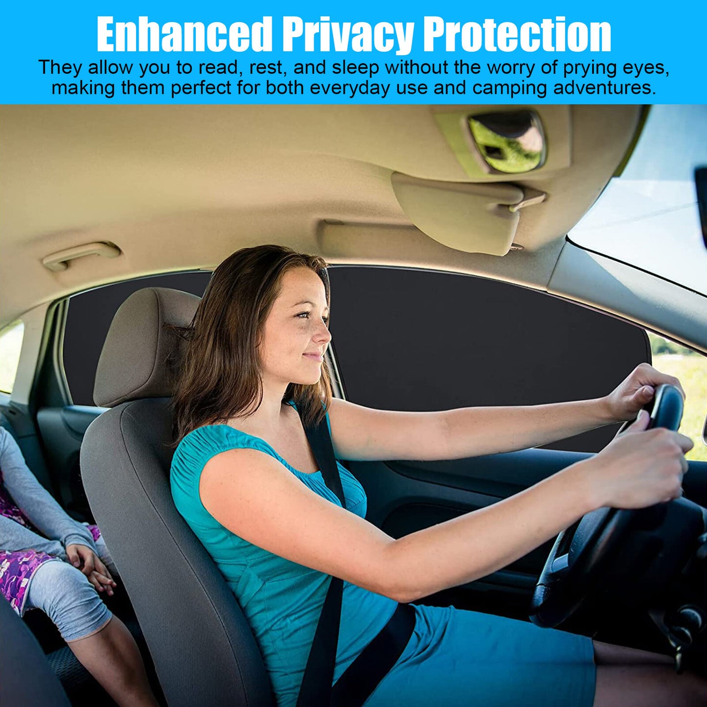 4PCS Magnetic Car Side Window Sun Shade Cover Shield UV Protection Front & Rear