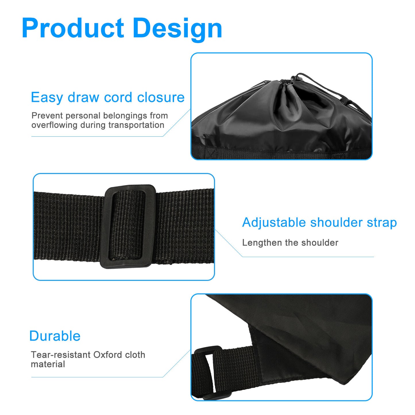 Extra Large Laundry Bag Backpack Heavy Duty Washing Clothes Drawstring 61X92 CM