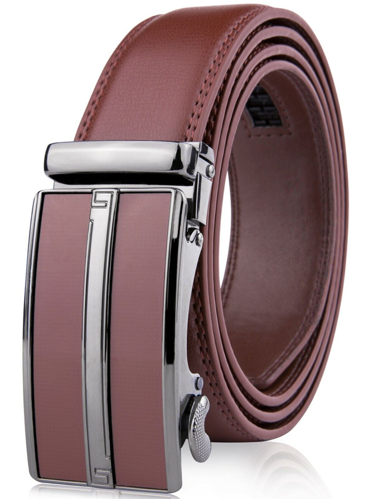 Microfiber Leather Mens Ratchet Belt Belts for Men Adjustable Automatic Buckle