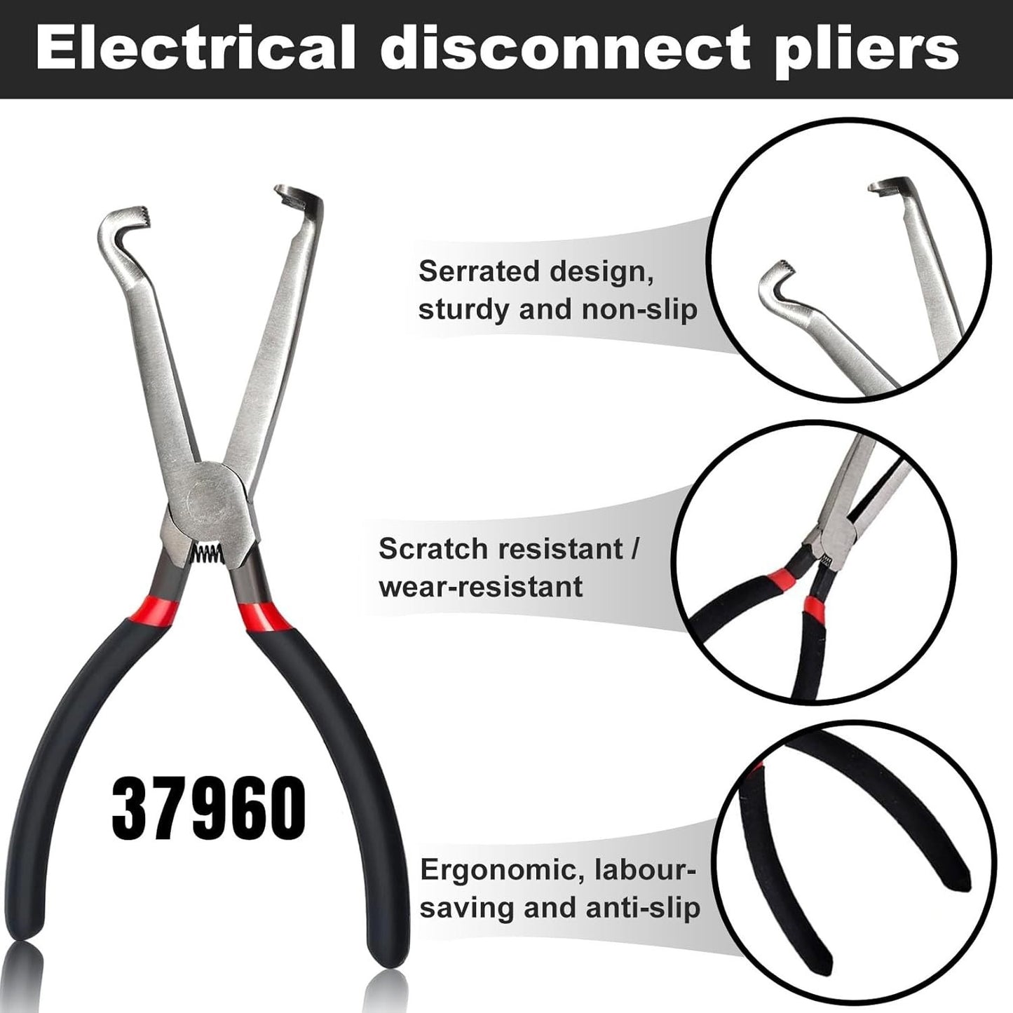 3Pc Electrical Disconnect Pliers 60 Degree Electrical Connector Separator Wiring