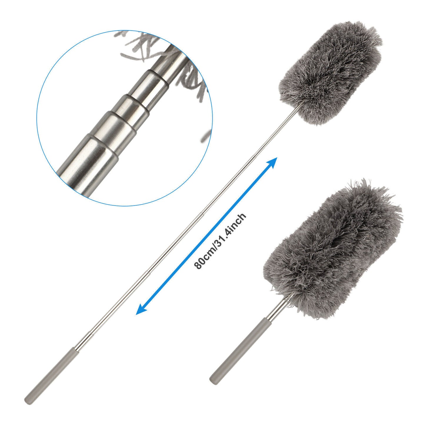 Microfiber Dusting Duster Soft Feather Brush Household Extendable Cleaning Tool