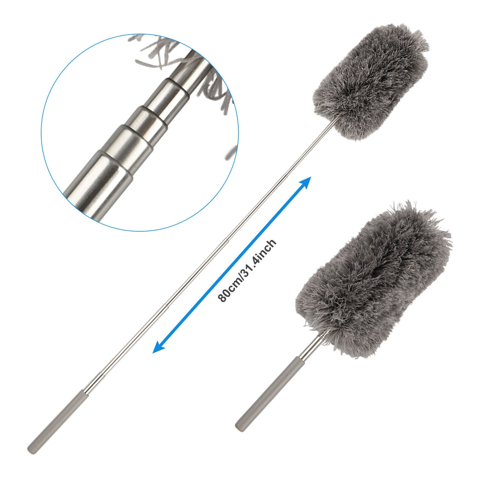 Microfiber Dusting Duster Soft Feather Brush Household Extendable Cleaning Tool