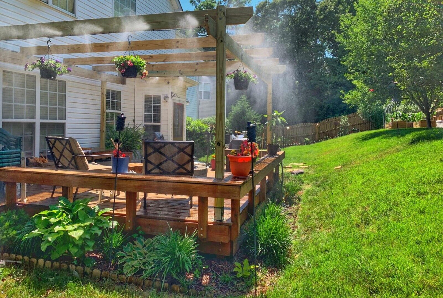 Misting Cooling System 59FT (18M) Misting Line + 20 Brass Mist Nozzles Garden