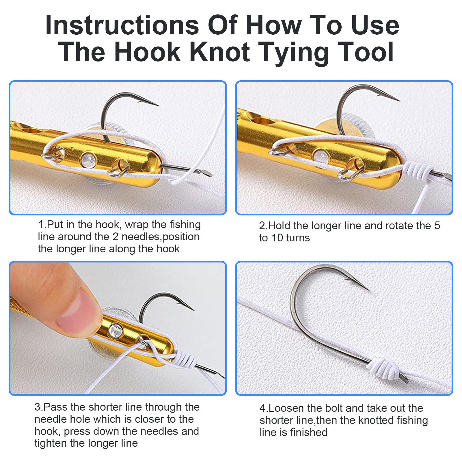 Fishing Quick Knot Tying Tool Fast Nail Knotter Line Cutter Clipper Nipper Hook