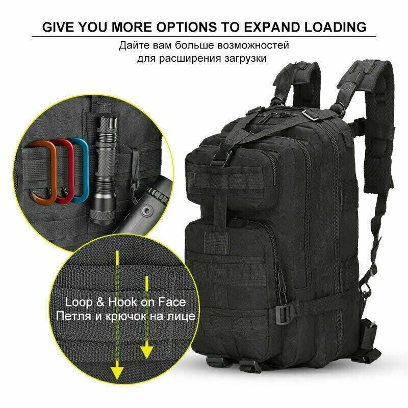 30L Military Tactical Backpack Rucksack Travel Bag for Camping Hiking Outdoor