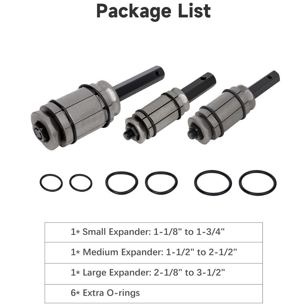 3-Piece Tail Pipe Expander Set – High Strength Steel Exhaust Pipe Expander Kit with Storage Case
