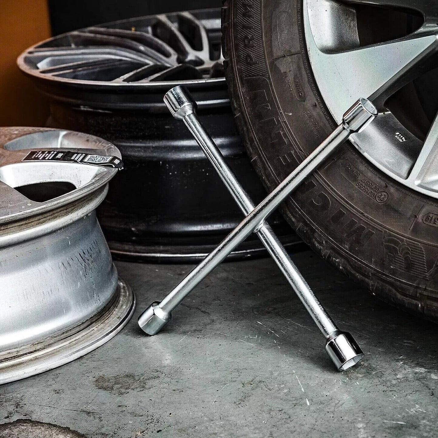 Universal Wrench 4 Way Lug Nut Tool 14'' Heavy Duty Socket Wheel Tire Change USA