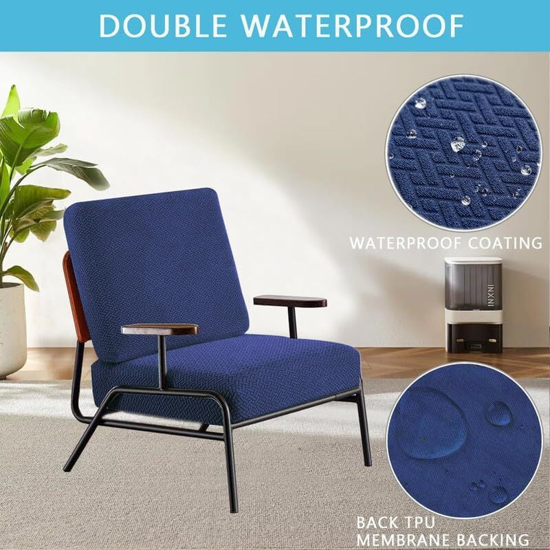 2pcs 100% Waterproof Patio Stretch Sofa Cushion Covers Outdoor Chair Cushion Covers