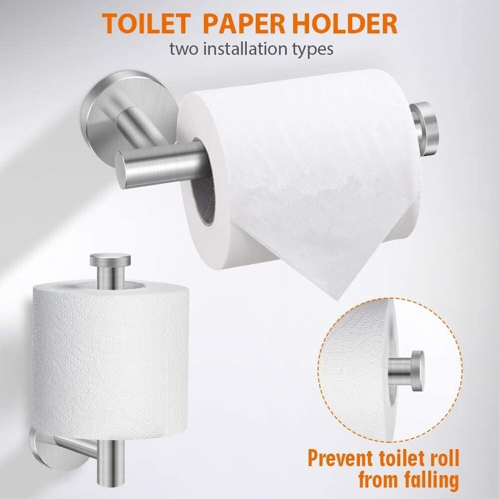 6 PCS Bathroom Hardware Set Matte Towel Bar Stainless Steel Towel Rack Set
