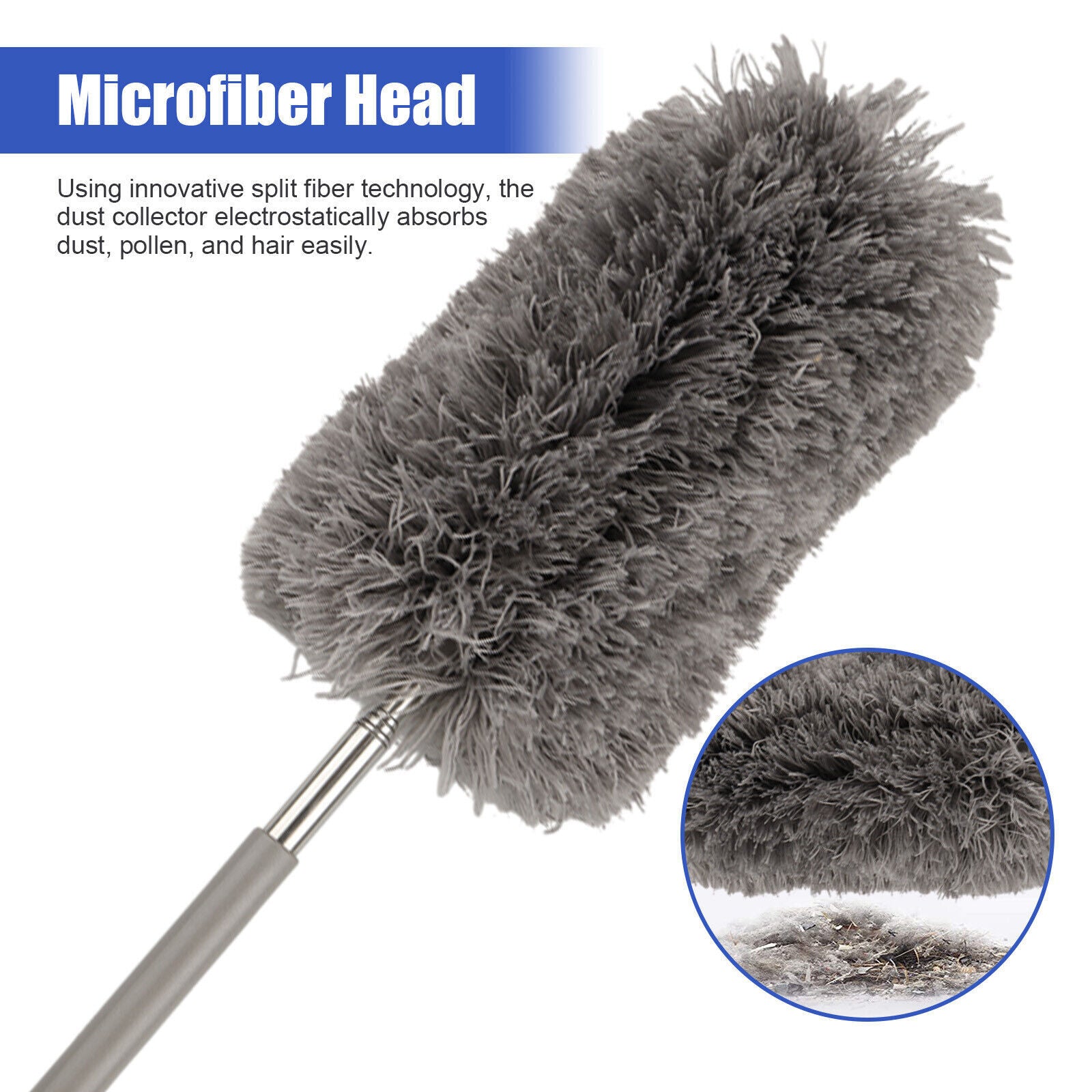 Microfiber Dusting Duster Soft Feather Brush Household Extendable Cleaning Tool