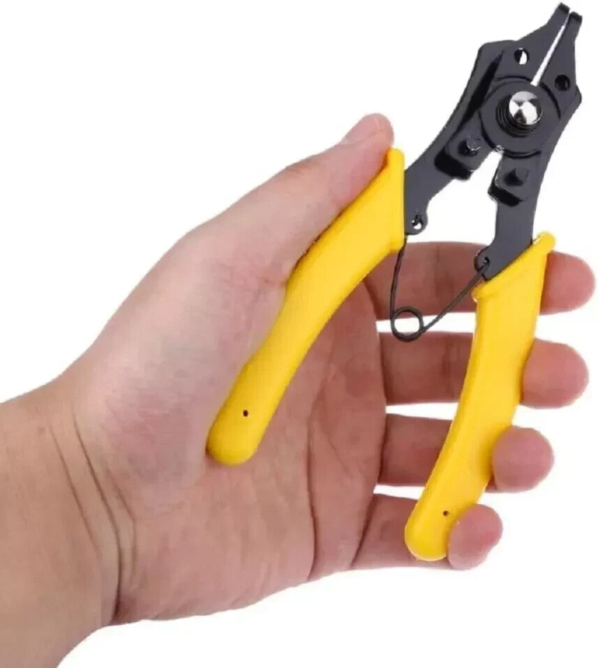 4 PCS Heavy Duty 7" Circlip Plier Snap Ring Plier External Internal Kit W/ Pouch