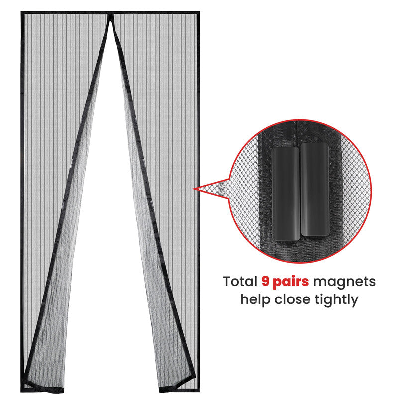 Magnetic Screen Door Mesh Curtain Heavy Duty Mosquito Net Bug Hands Free Closer