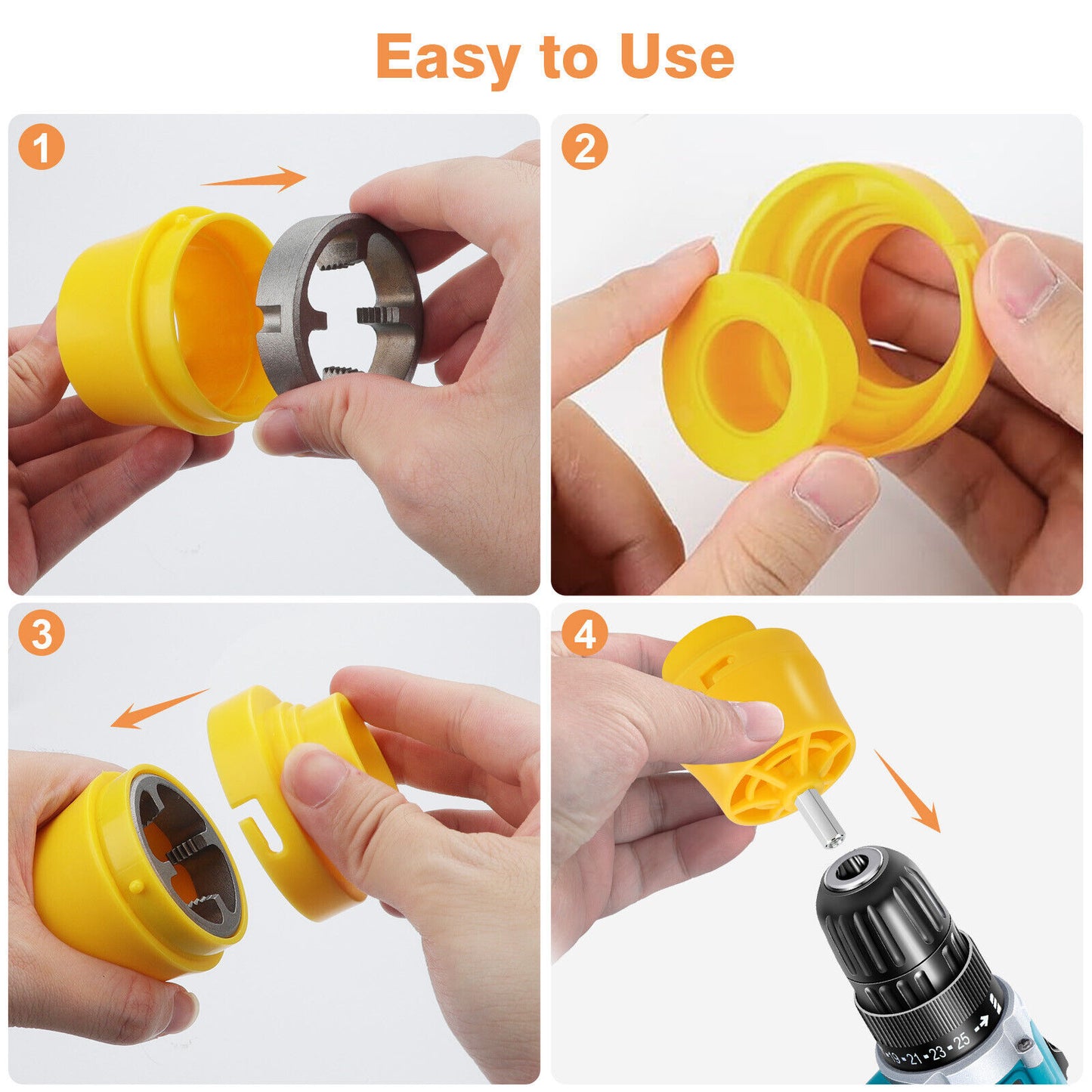 PVC Thread Maker Tool Pipe Threader Plumbing Tool with 3 Dies for Electric Drill
