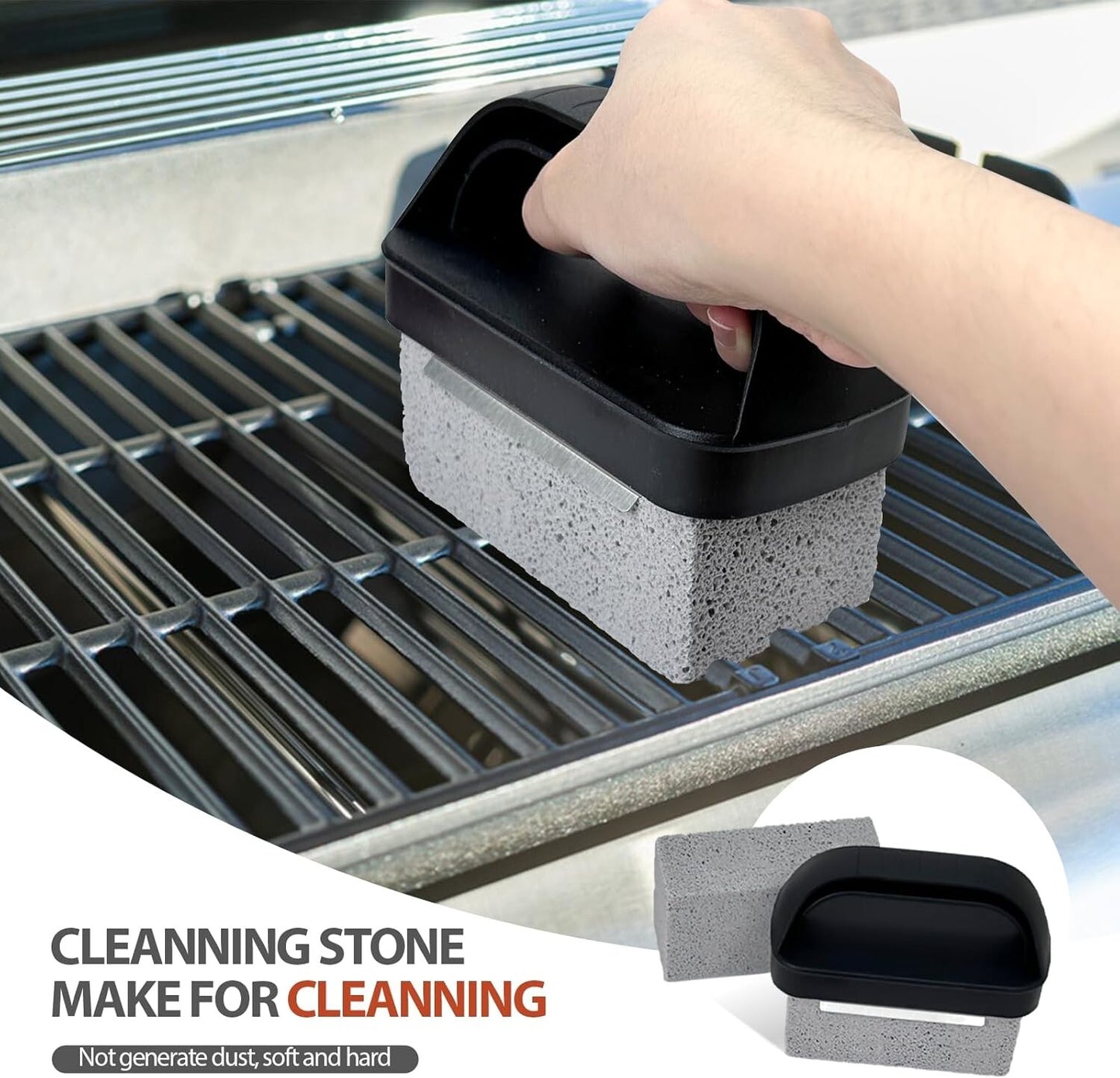 11 PCS  Griddle Cleaning Kit Heavy Flat Top Grill Cleaner Tool Set 3 Stones