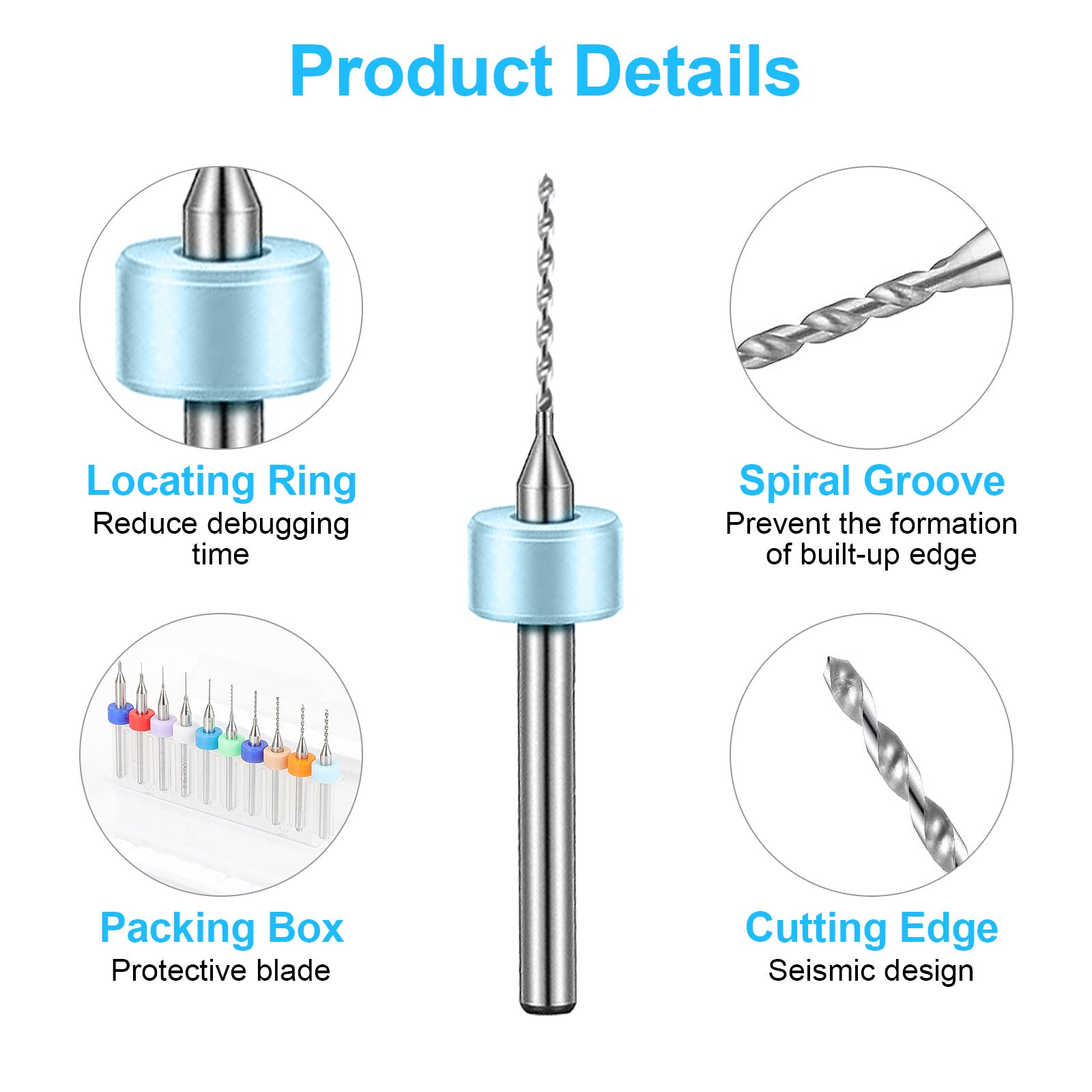 50PCS Precision PCB Drill Bits Set – Carbide Micro Drill for Circuit Boards & DIY Projects