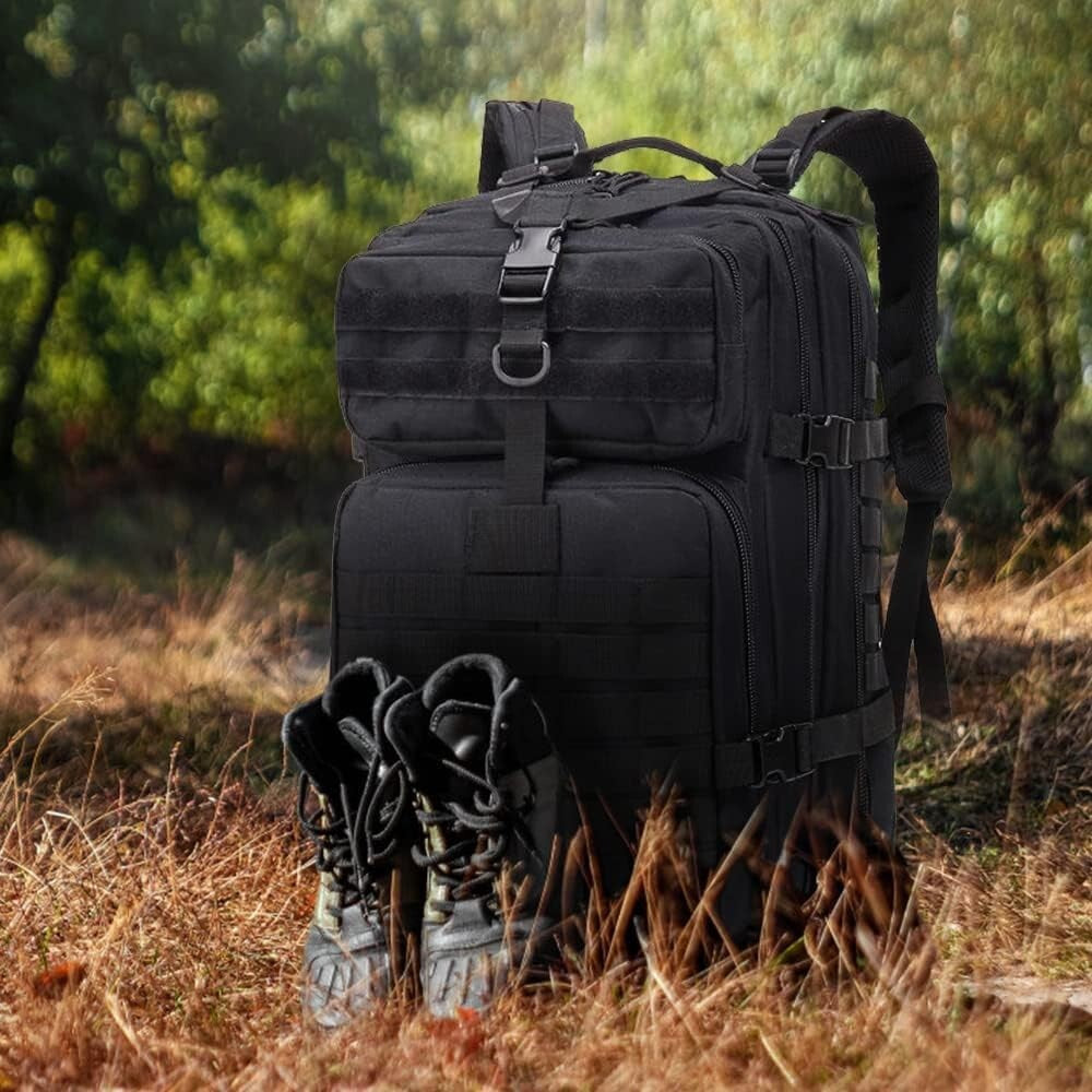 30L Military Tactical Backpack – Durable Black Rucksack for Camping, Hiking & Outdoor Adventures