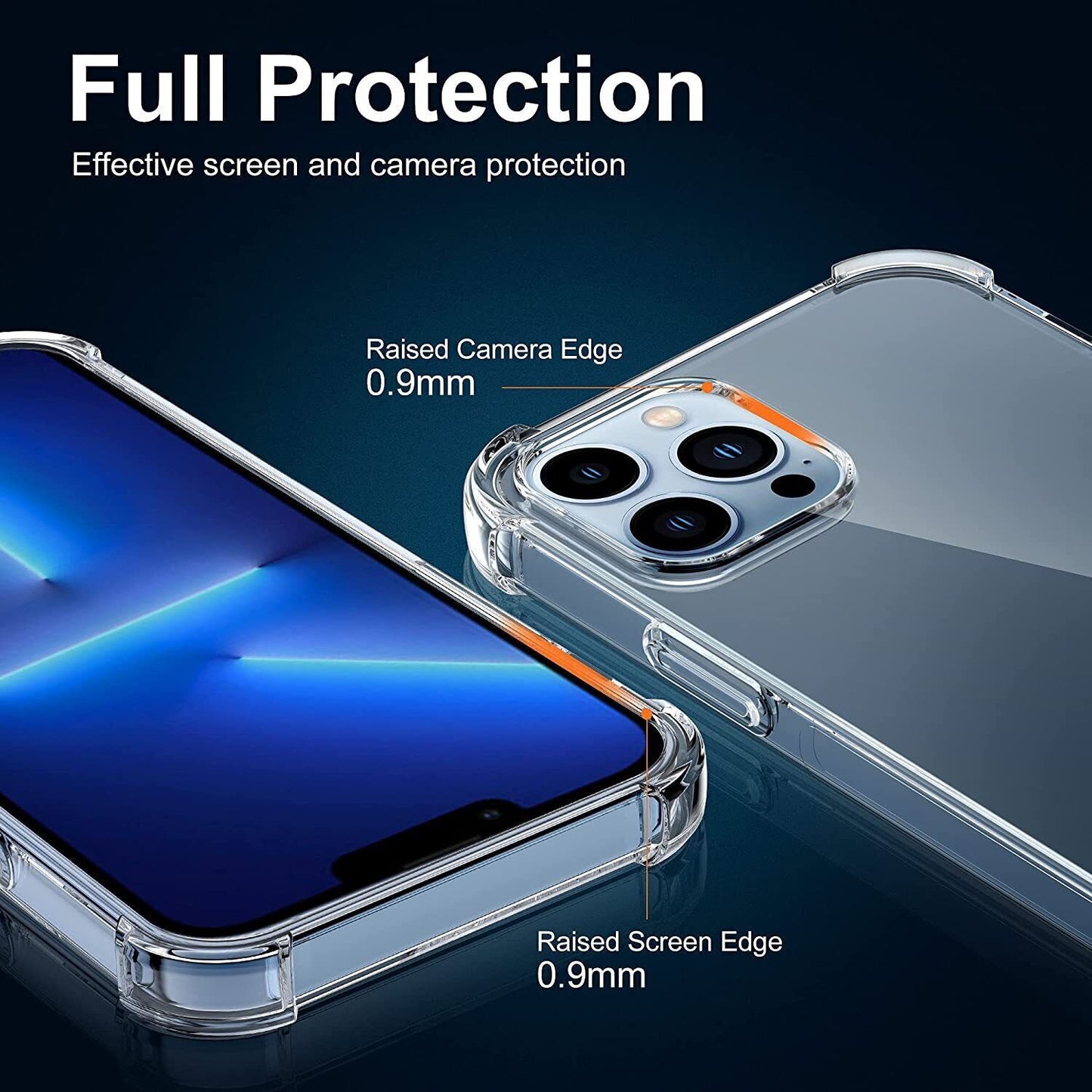 For Iphone 16 15  Pro Max Clear Shockproof Case +2*Screen +2*Lens Protector