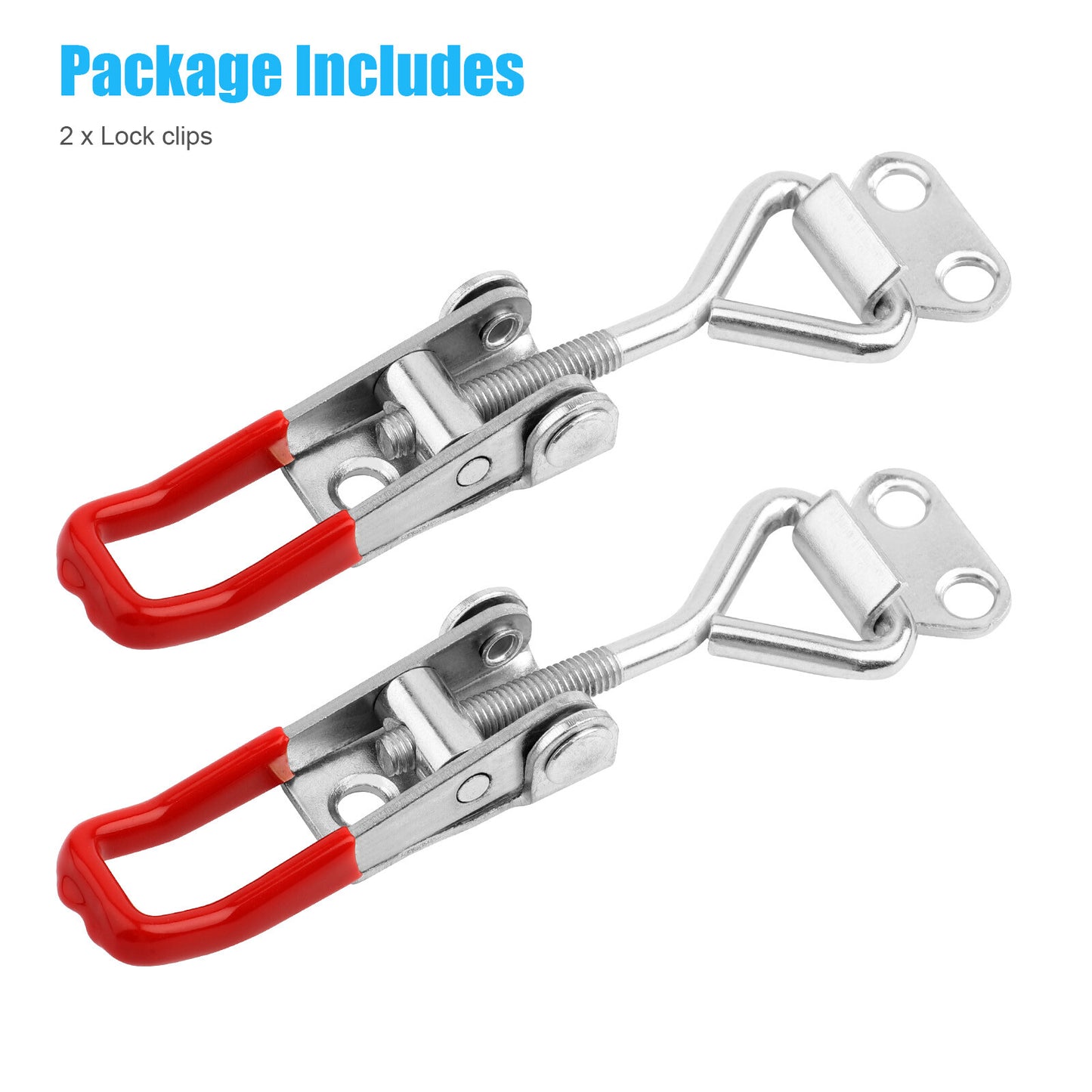 2PCS Heavy Duty Steel Toggle Latch Catches Adjustable Lock Clamp for Boxes Case