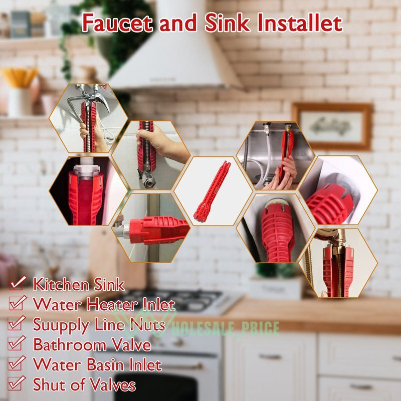 8 in 1 Faucet and Sink Installer Multi Tool Plumbing Repair Removal Tool USA