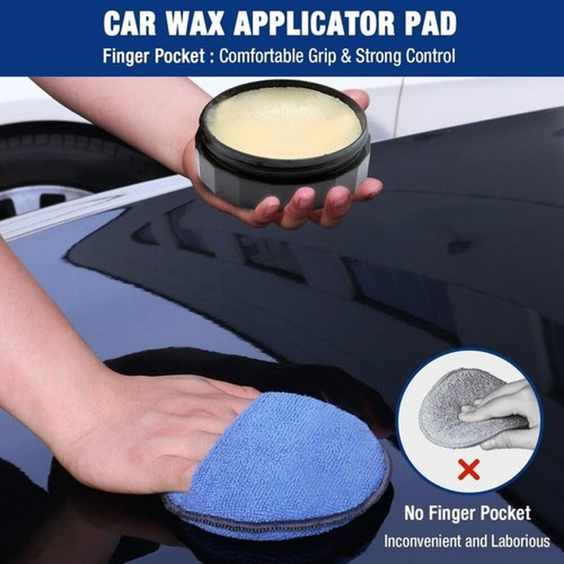 12-Pack Car Wax Applicator Pad with Finger Pocket Lint-Free for Cleaning