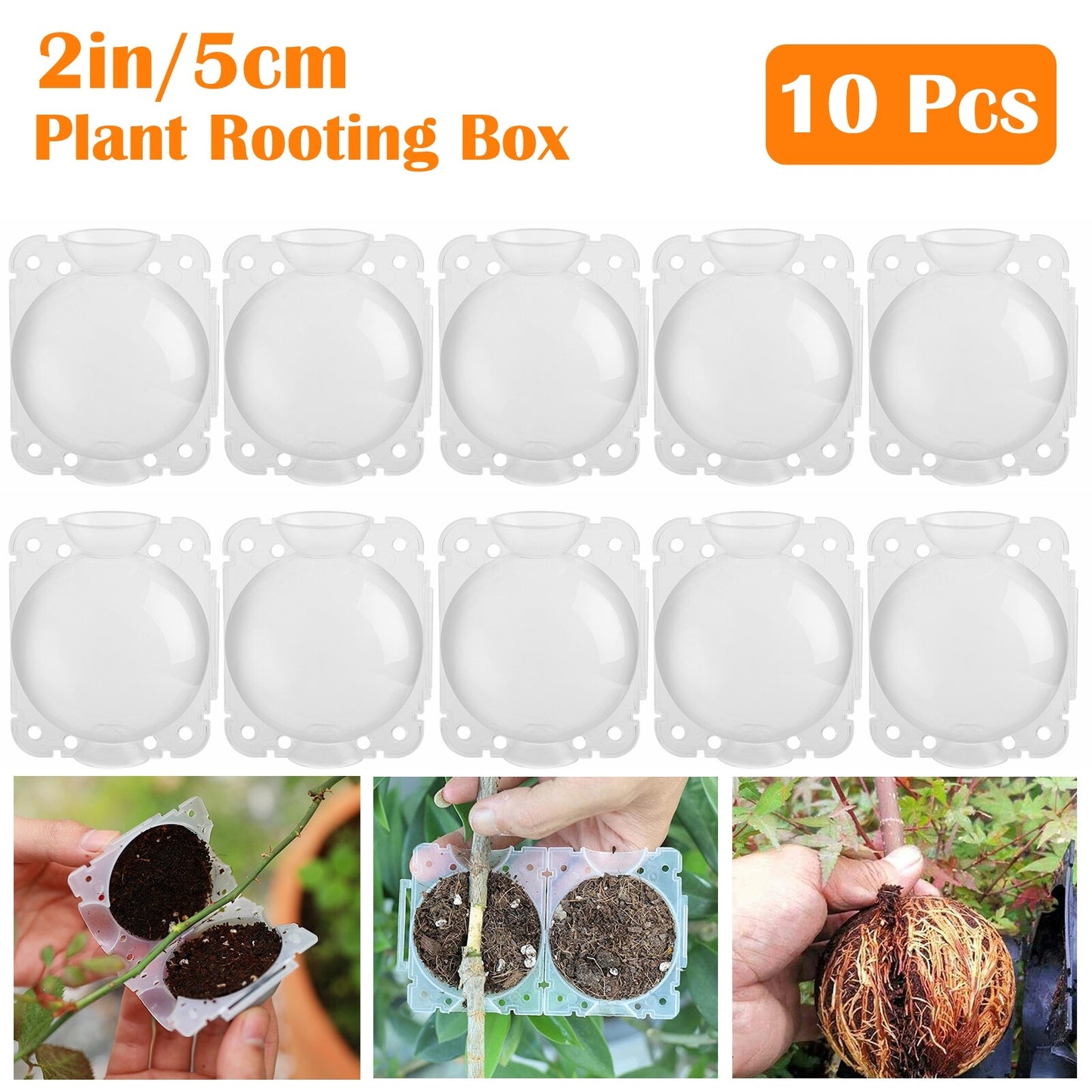 10PCS Reusable Plant Root Growing Box Air Layering Pods High Pressure Grafting Box