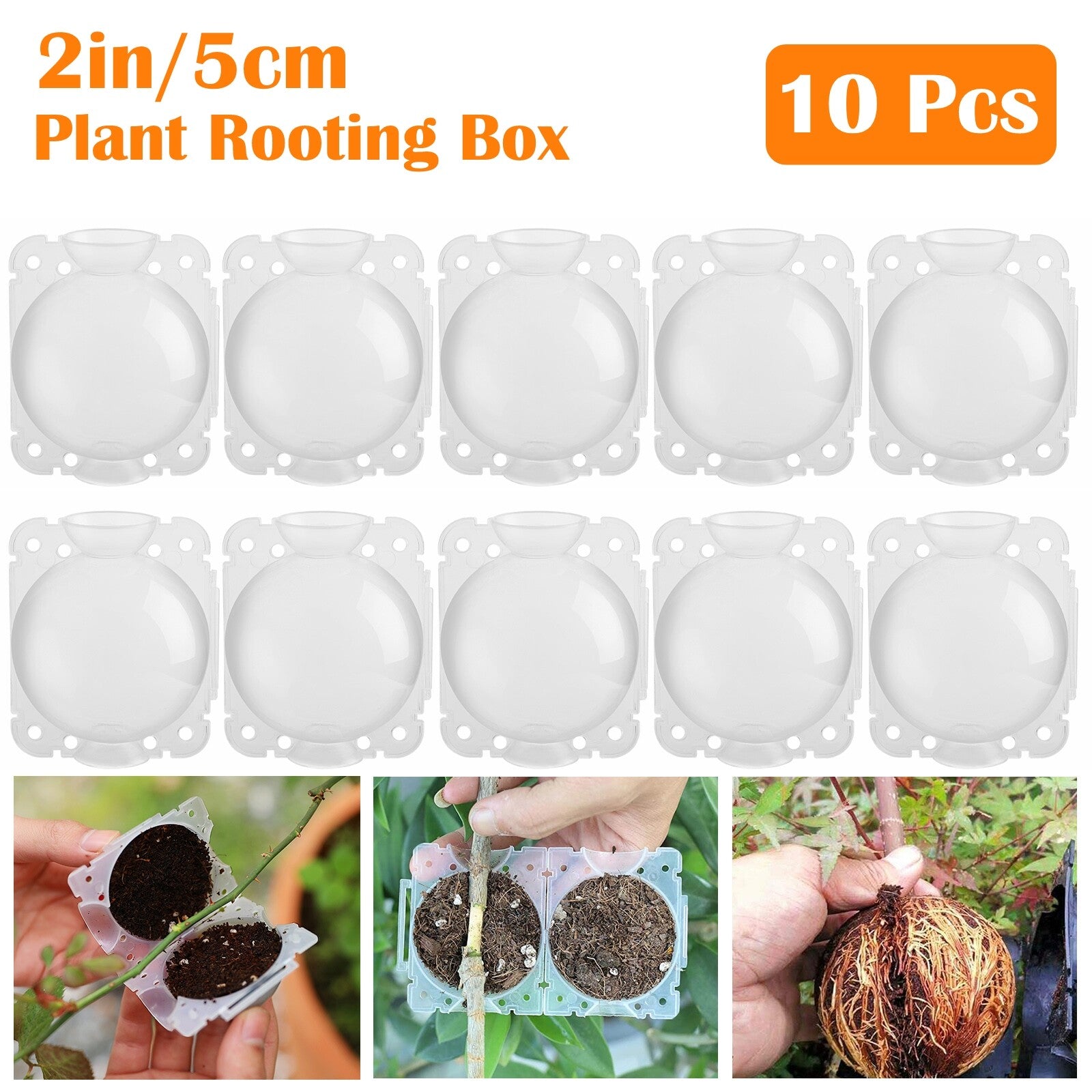 10PCS Reusable Plant Root Growing Box Air Layering Pods High Pressure Grafting Box