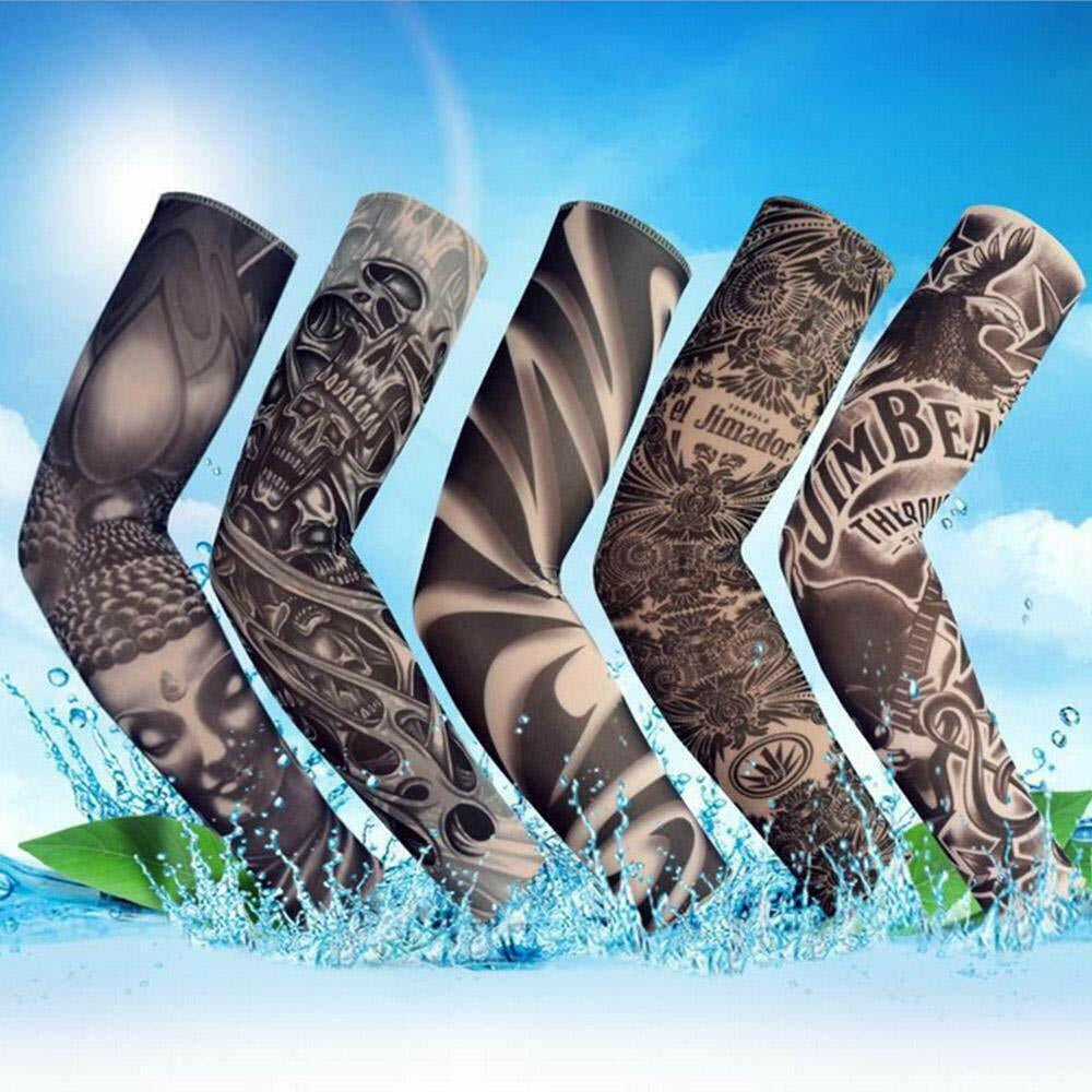 6 Pcs Cooling Arm Sleeves Outdoor Sport UV Sun Protection Arm Cover Tattoo Art