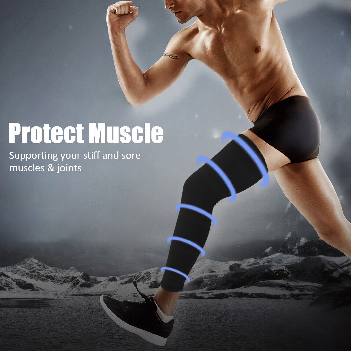 Leg Brace Knee Thigh High Compression Sleeve Socks Stockings 