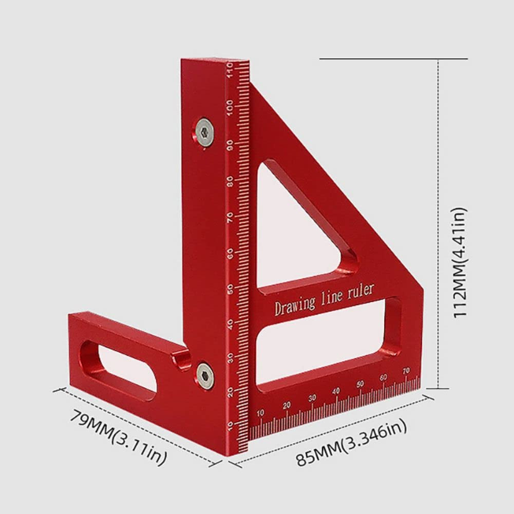 3D Multi-Angle Measuring Ruler 45/90 Degree Aluminum Alloy Woodworking Square Protractor Measuring Tool for Engineer Carpenter