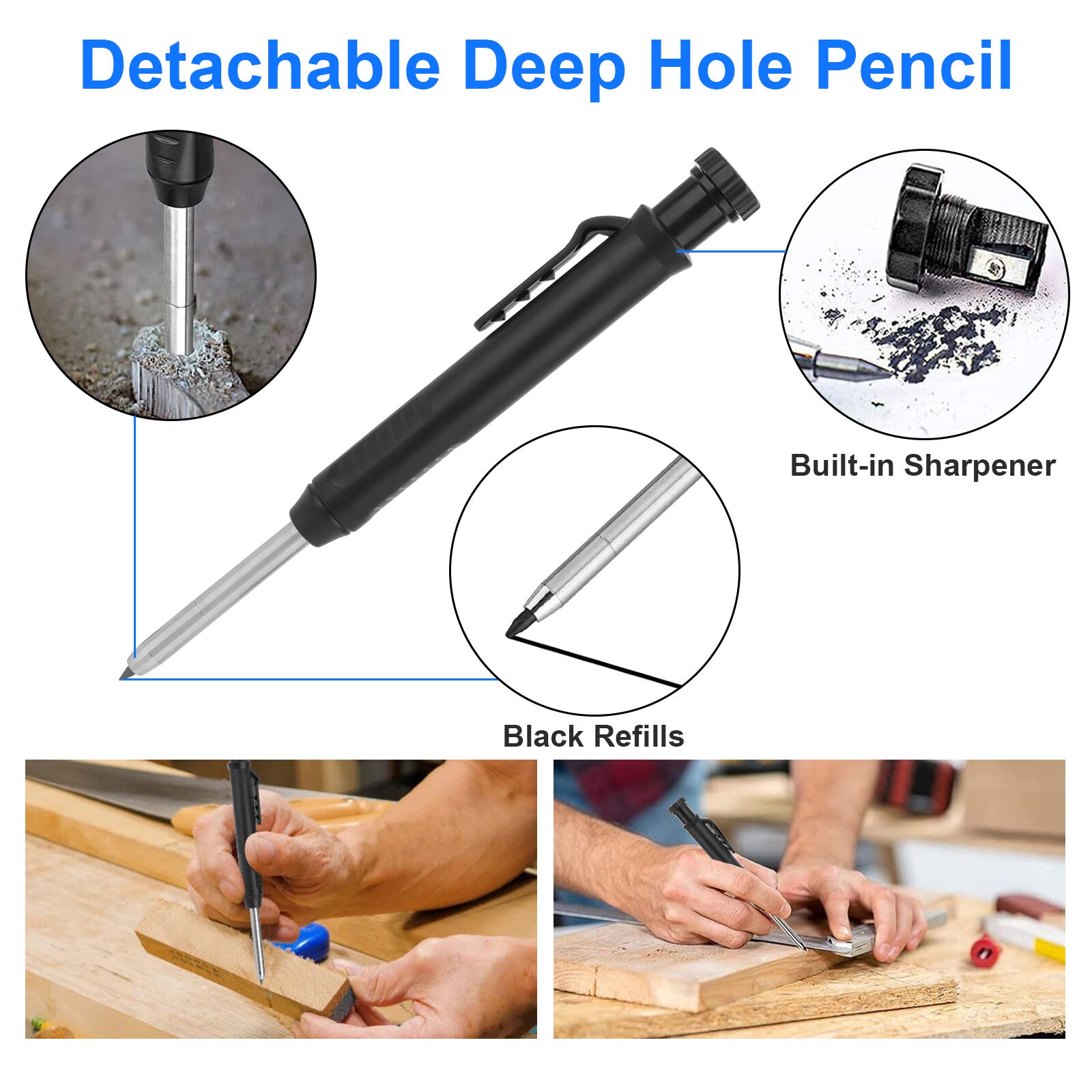 Multifunction Scribing Tool Adjustable Woodworking Measuring Construction Pencil