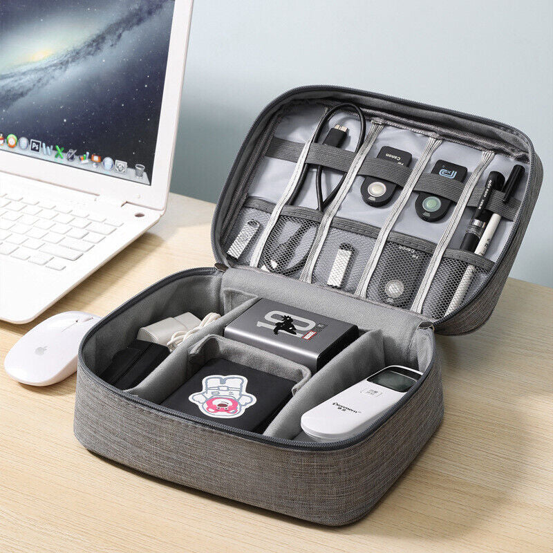 Portable Electronic Organizer Travel Cable Storage Bag Cord Case Accessories 