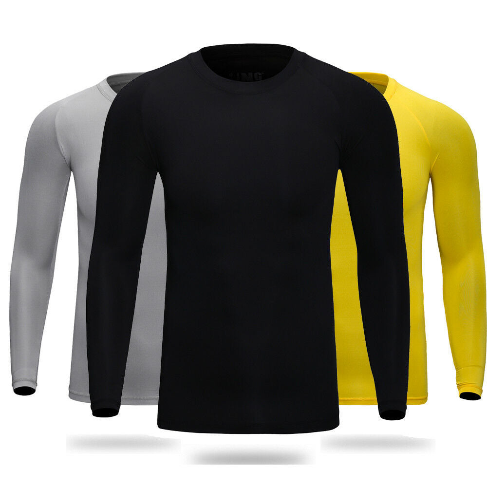 Mens Longsleeve Armour Base Layer Top Full Sleeve Gym Sports Shirt 