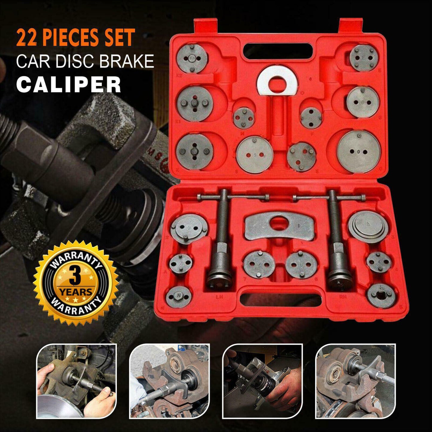 22 Pcs Disc Brake Caliper Compressor Wind Back Tool
