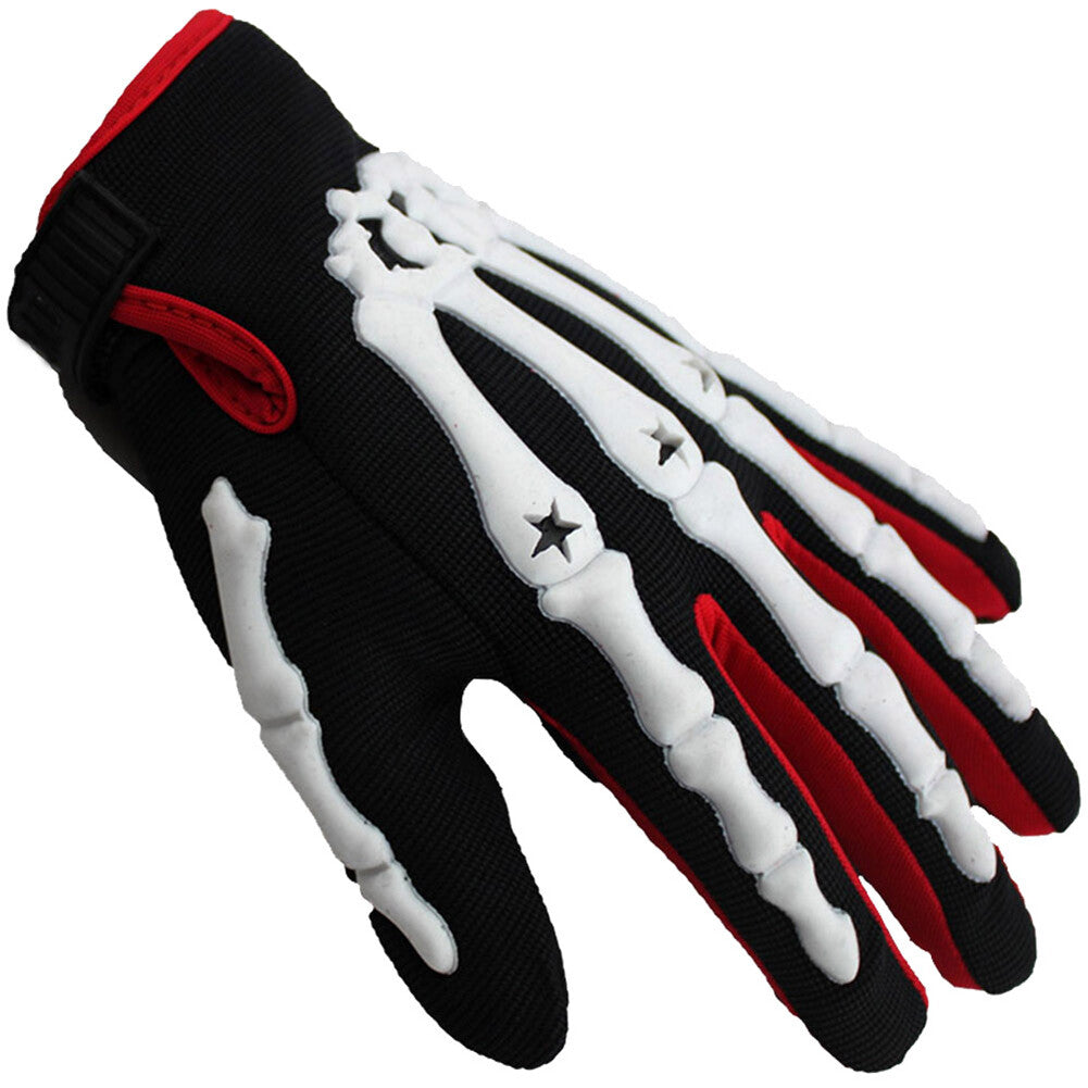 Motorcycle Racing Gloves Sport Cycling Skull Bone Skeleton Full Finger Gloves US