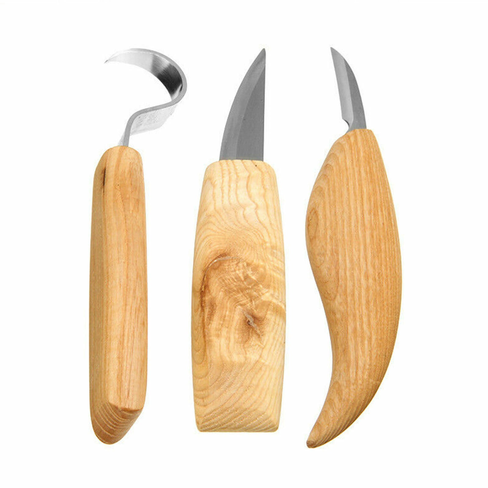 3Pcs Wood Carving Knife Cutter Whittling Hook Kit 155Mm DIY Craft Hand Tools Set