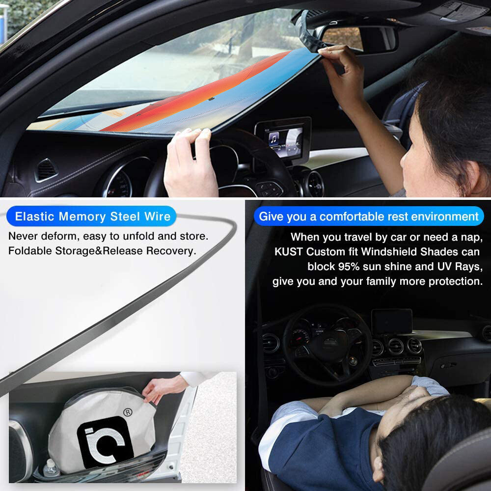 Funny Dogs Sunshade for Car Windshield – UV & Heat Protection | Fits Most Vehicles Car Auto Front Windshield Window Sun Shade Shield Cover Visor UV Block Foldable