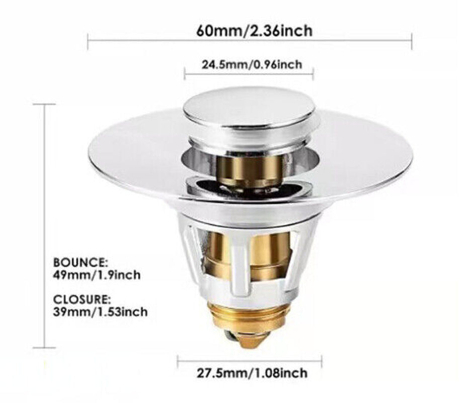 2 in 1 Drain Magic Universal Sink Stopper, Instantly Replace Broken Stoppers USA