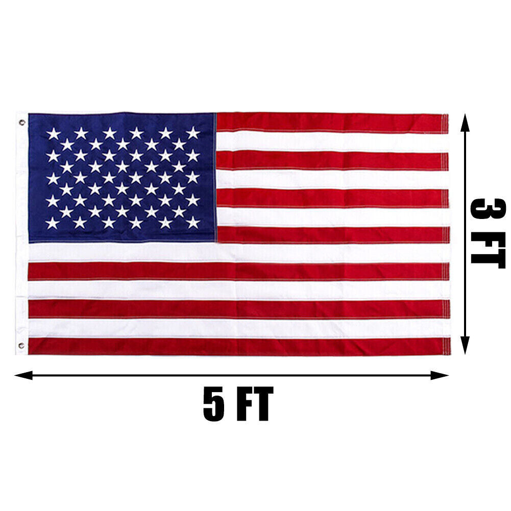 US American Flag 3X5 Made in Luxury Embroidered United States Flag Outdoor USA