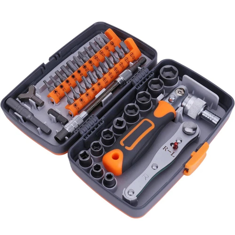 38Pcs Mini Mechanics Tool Set Socket Ratchet Screwdriver Wrench Repair Tool Kit