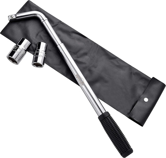  Lug Wrench Wheel Wrench Telescoping with CR-V Sockets (17/19, 21/22mm)